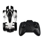 CHENBAI Remote Control Rechargeable Wall Climbing Toy Car with 360 Degree Rotation & LED Lights - Black & White