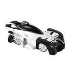 CHENBAI Remote Control Rechargeable Wall Climbing Toy Car with 360 Degree Rotation & LED Lights - Black & White