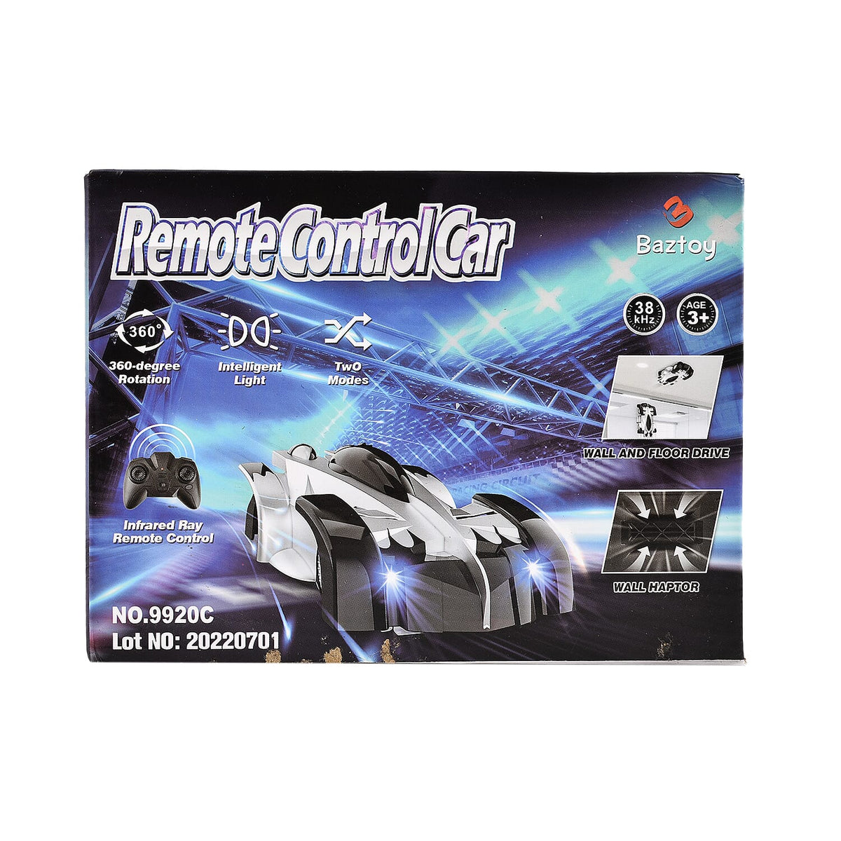 CHENBAI Remote Control Rechargeable Wall Climbing Toy Car with 360 Degree Rotation &amp; LED Lights - Black &amp; White 7681974 7
