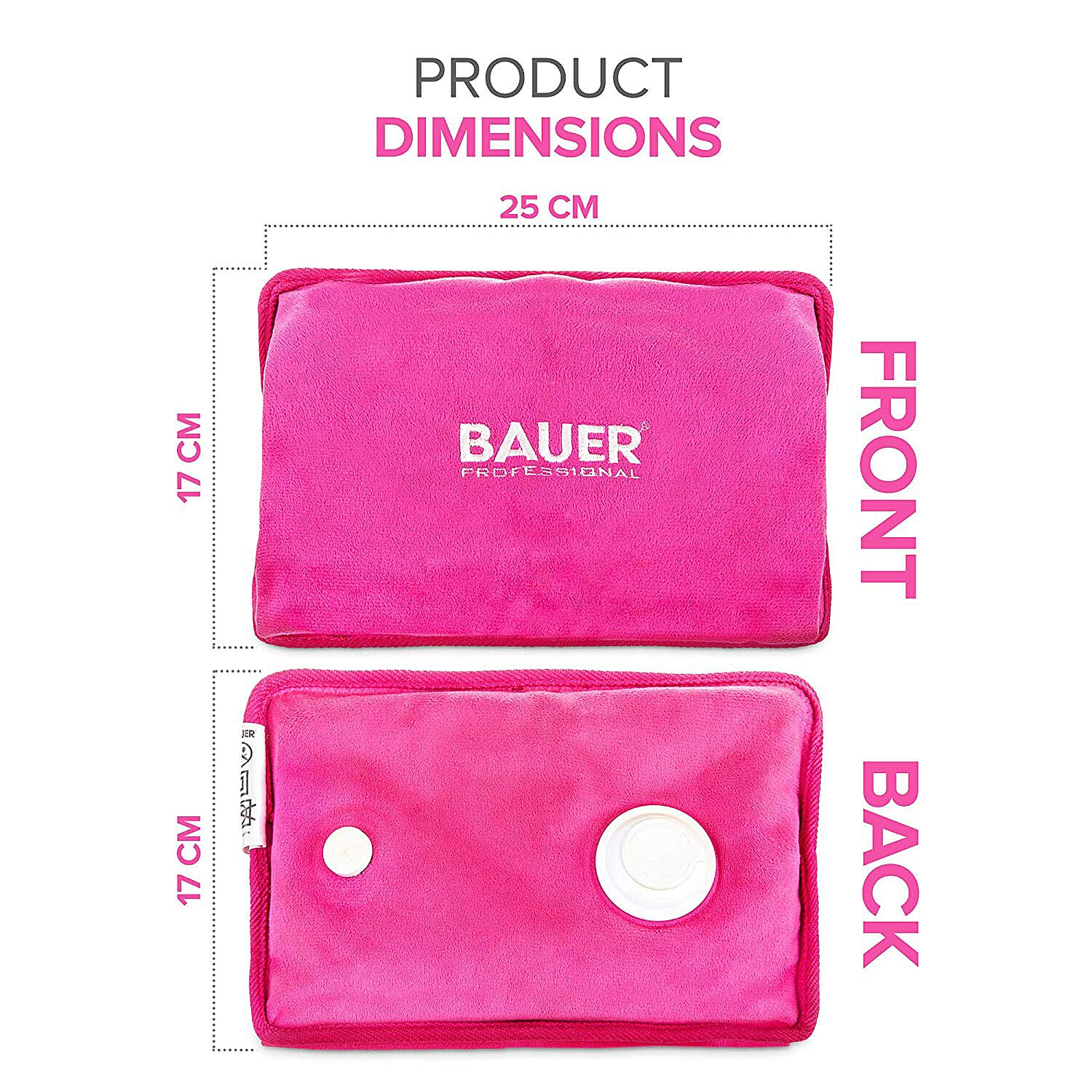 Home Essential -Bauer Rechargeable Electric Hot Water Bottle- Pink 7681977 5