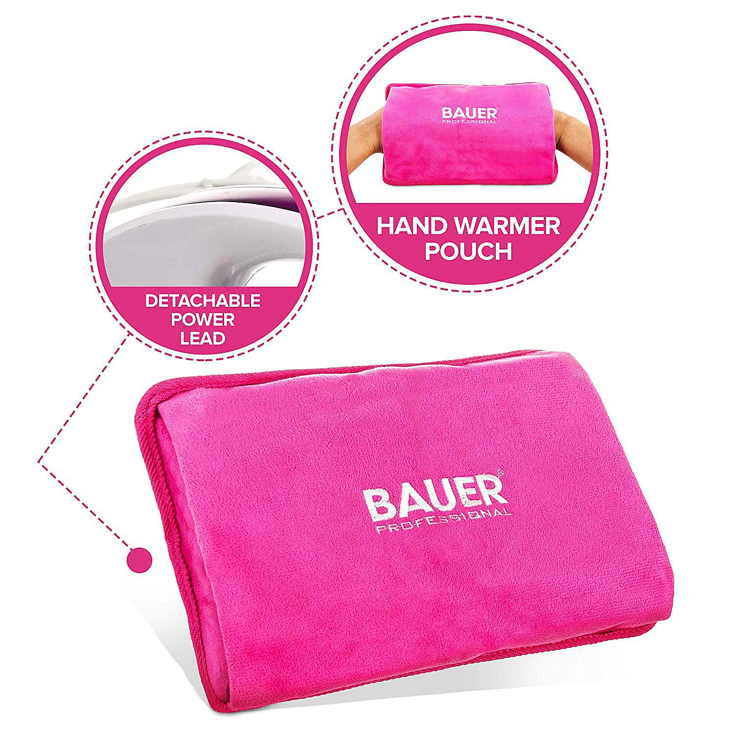 Home Essential -Bauer Rechargeable Electric Hot Water Bottle- Pink 7681977 6