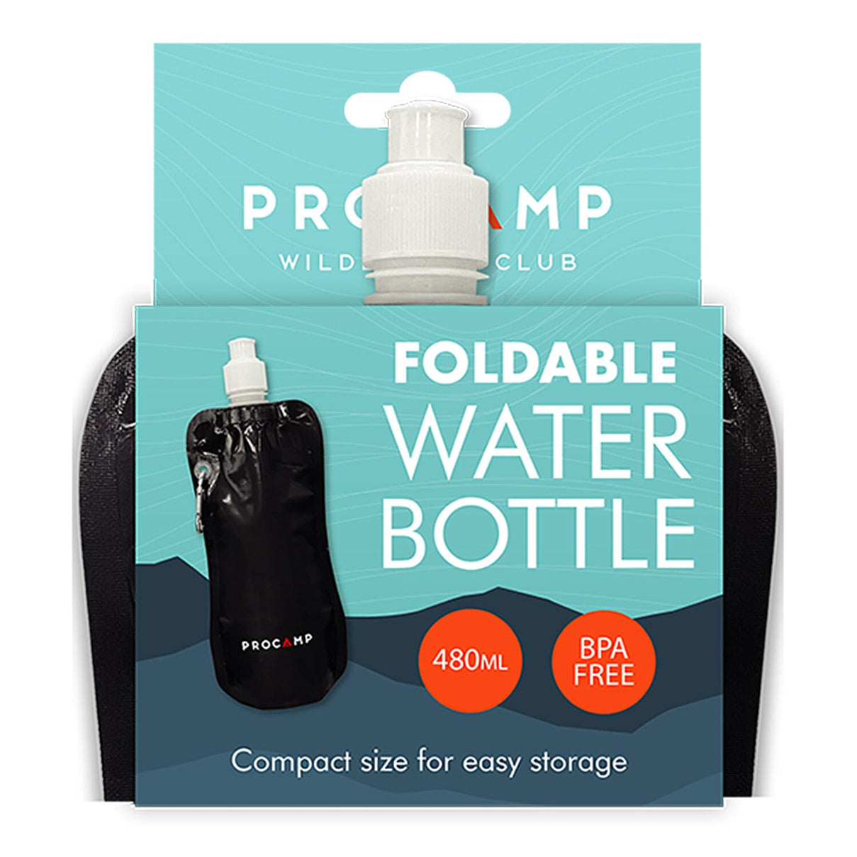 PROCAMP Camping Foldable BPA Free Water Bottle 400ml - Black 7793006 1