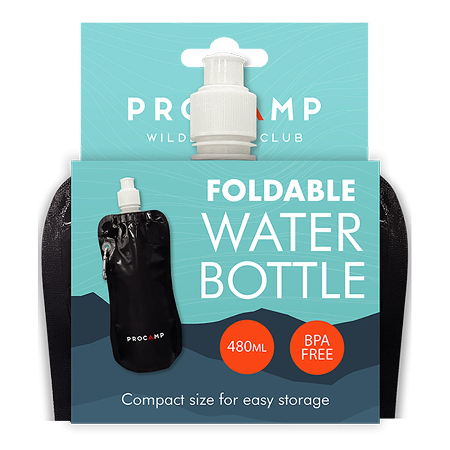 PROCAMP Camping Foldable BPA Free Water Bottle 400ml - Black 7793006 1