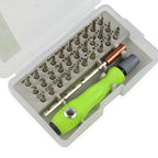 32 in 1 Screwdriver Bits Set with Magnetic Flexible Extension Rod- Green