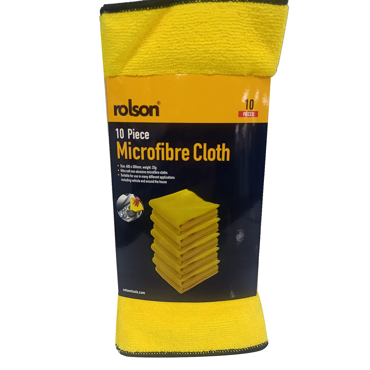 ROLSON 10 Pack Ultrasoft Super Absorbant Microfibre Cloth - Clean, Buff, Polish -30 x 40 cm, 33g weight 7746525 0