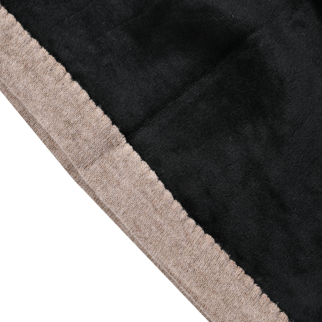 70% Cashmere Wool Gloves & Hat - Beige