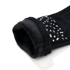 Premium Cashmere Wool Crystal Embellished Hat and Gloves - Black