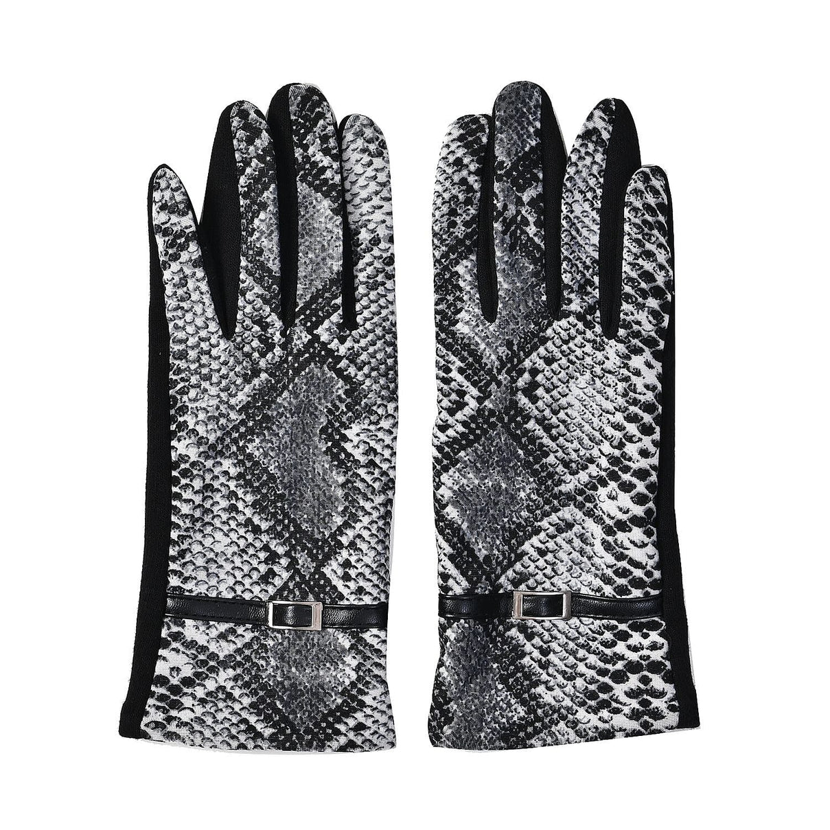 Set of 2 Python Printed Gloves &amp; Hat - Grey 7620692 3