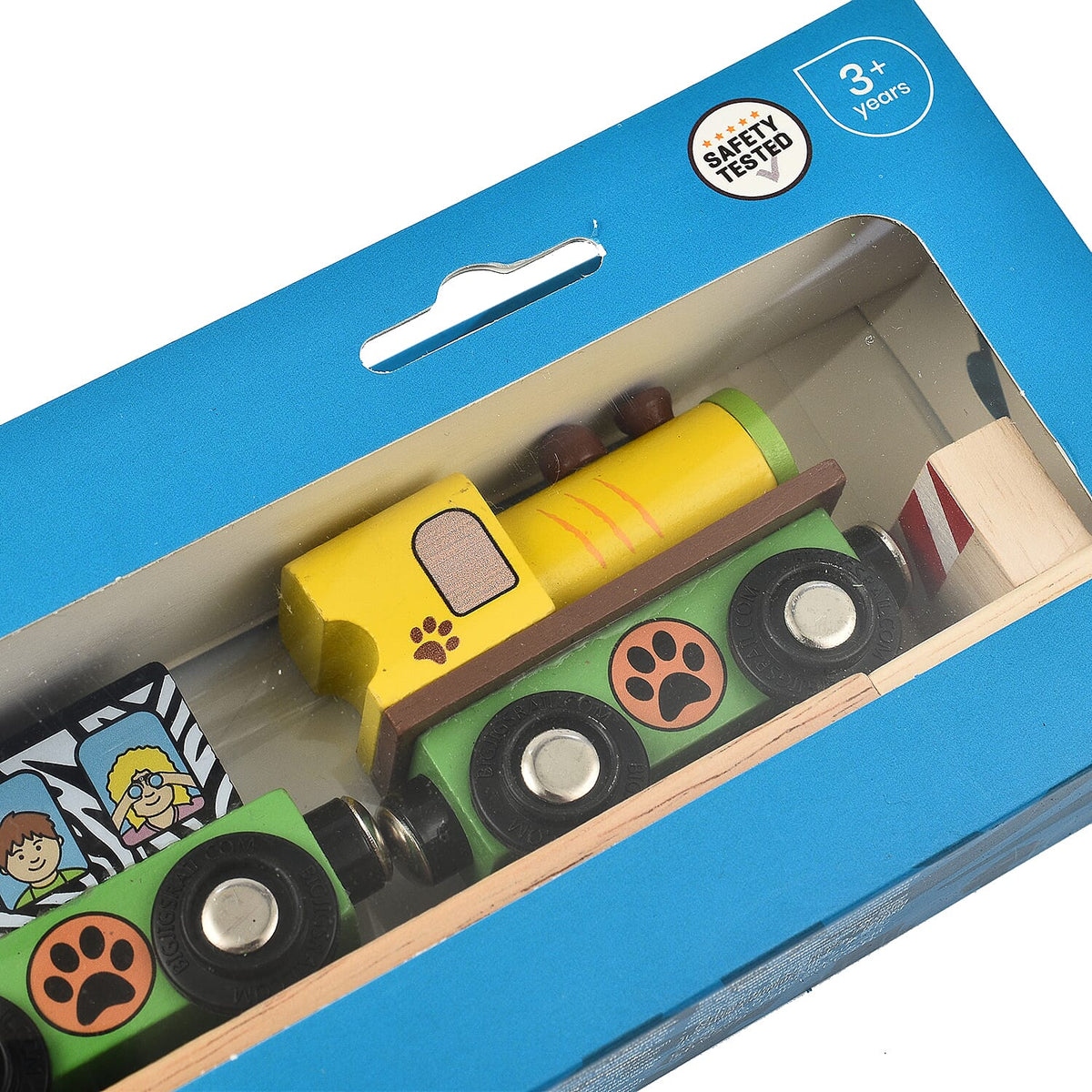 Safari Wooden Train (3 Carriages, 2 Track Pieces - a Buffer) - Multi 7752396 4