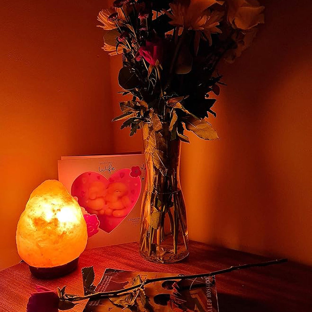 Closeout Deal - Himalayan Glow Salt Lamp with Dimmer Switch 5-7 lbs (15W) 7731603 1