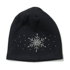 2 Piece Cashmere Set- Crystal Pattern Hat and Gloves - Black