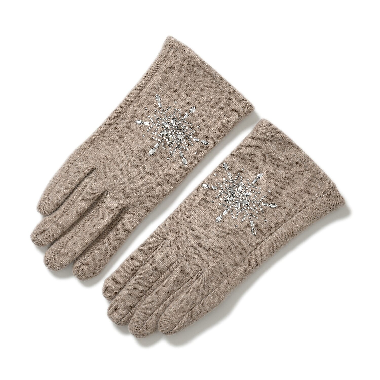 Crystal Snowflake Beanie and Gloves Set â€“ Off White 7850691 8