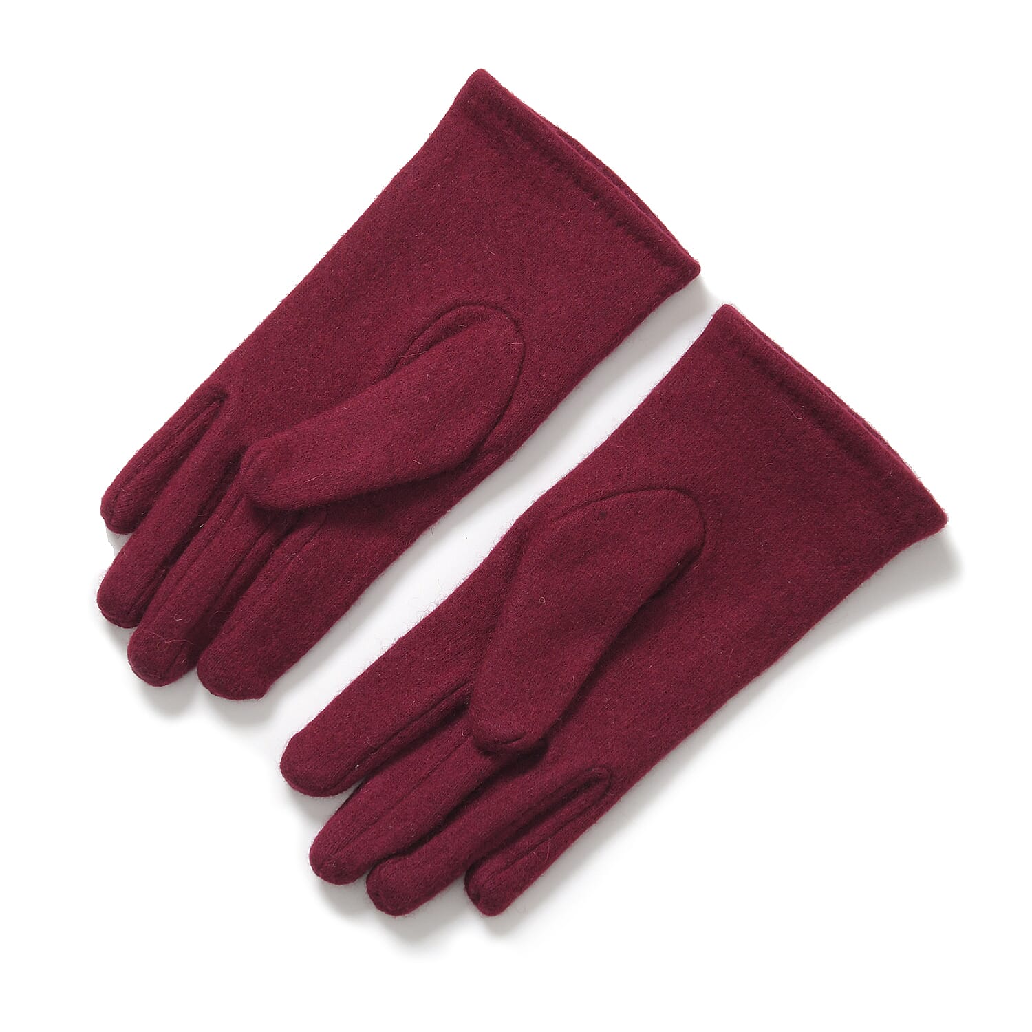 Crystal Snowflake Beanie and Gloves Set - Wine Red 7850688 9