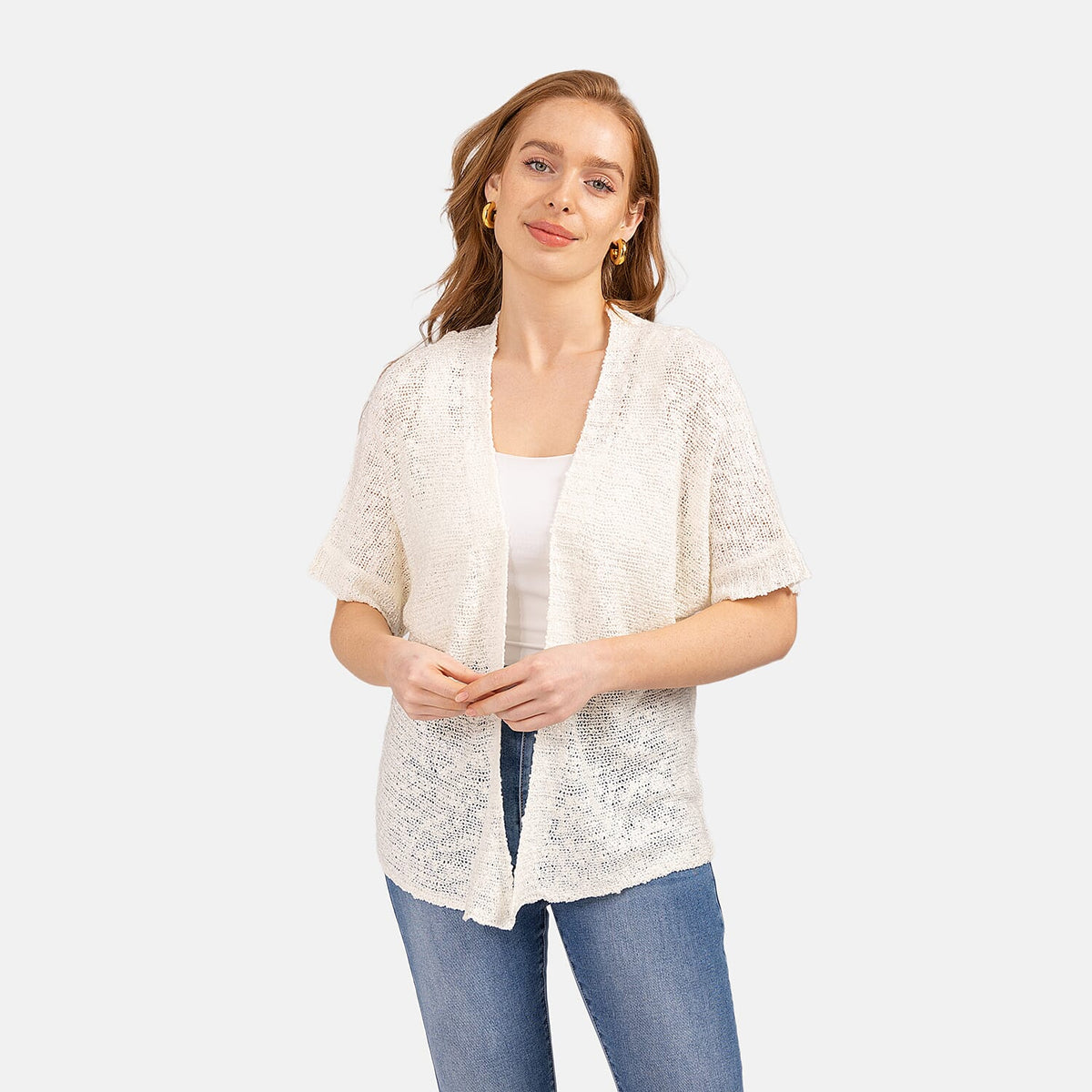 Acrylic Cardigan (Size 1x1 cm) - White V32608397 0