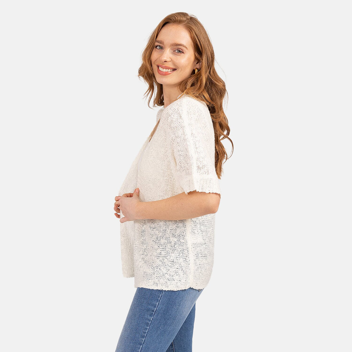 Acrylic Cardigan (Size 1x1 cm) - White V32608397 1
