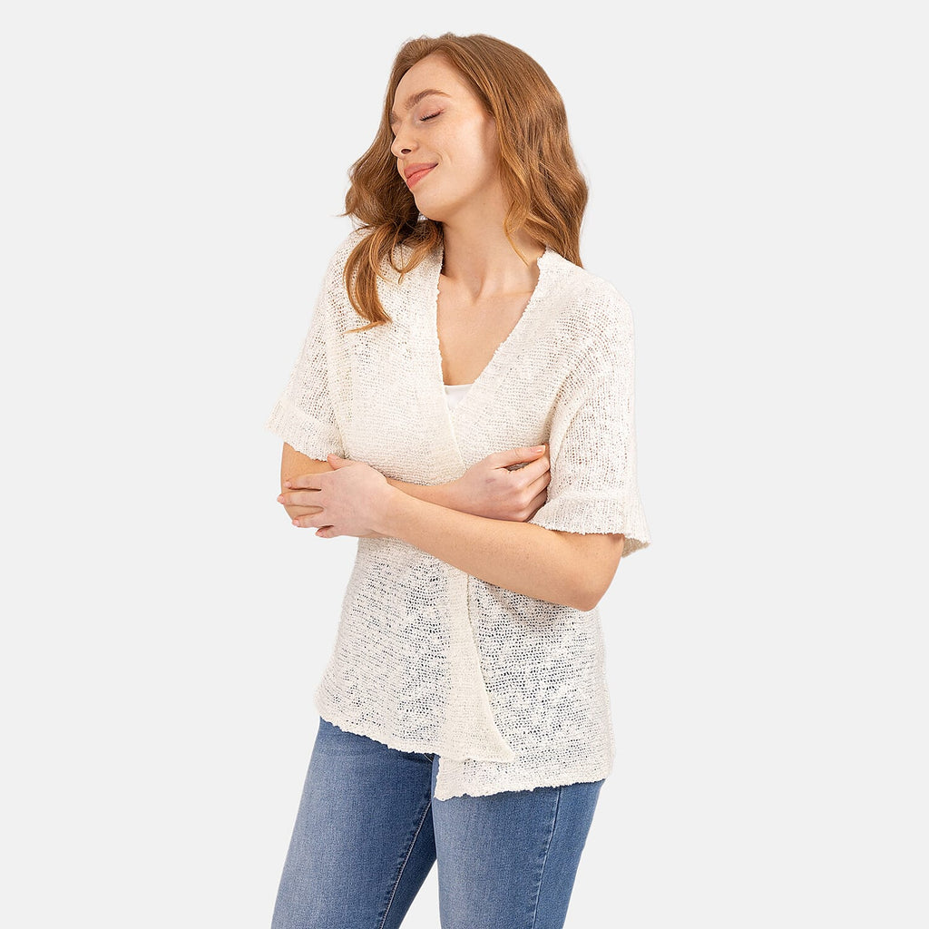 Acrylic Cardigan (Size 1x1 cm) - White