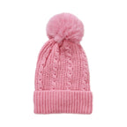 Cuff Beanie with Faux Pearl (22 x 21cm) - Pink