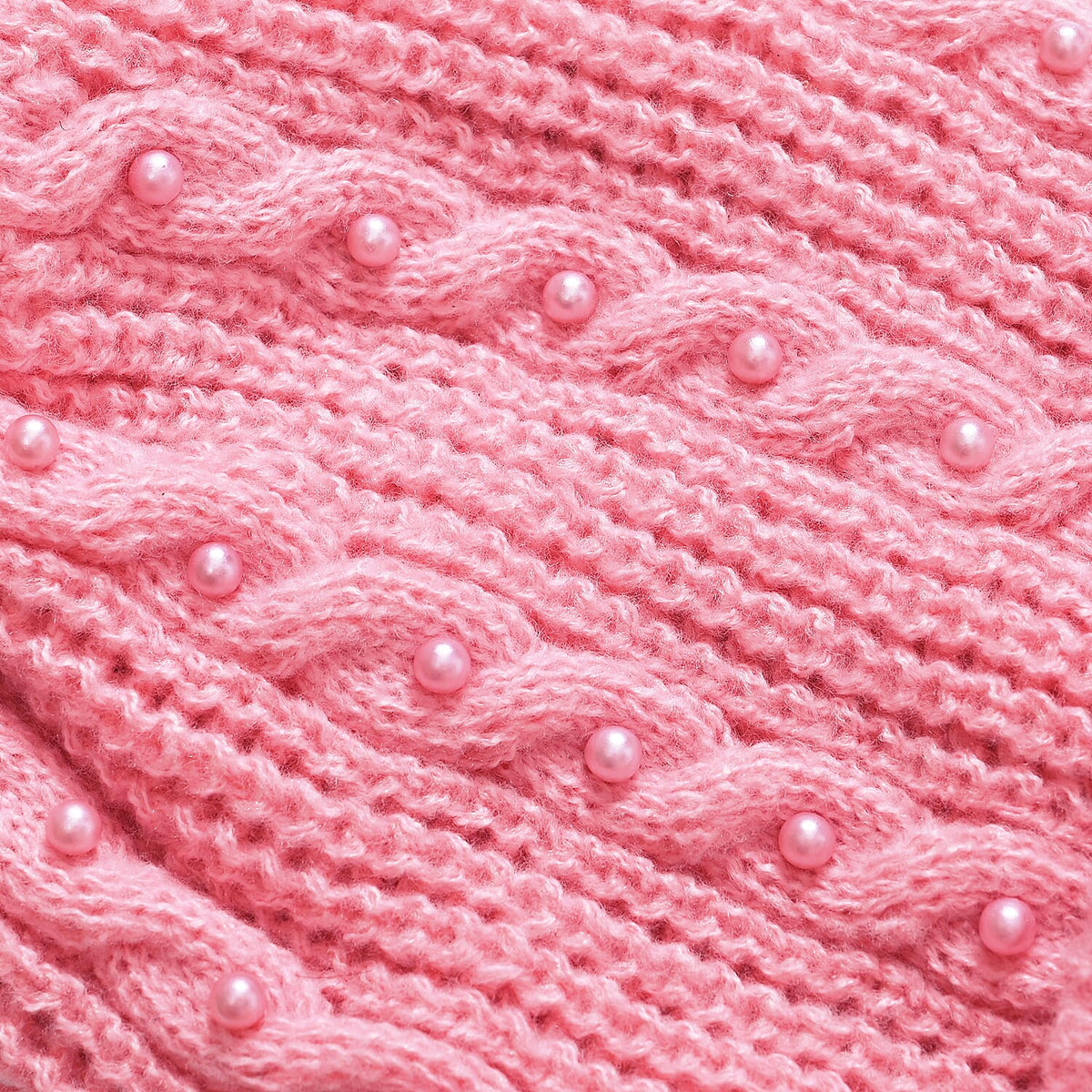 Cuff Beanie with Faux Pearl (22 x 21cm) - Pink V32603309 6