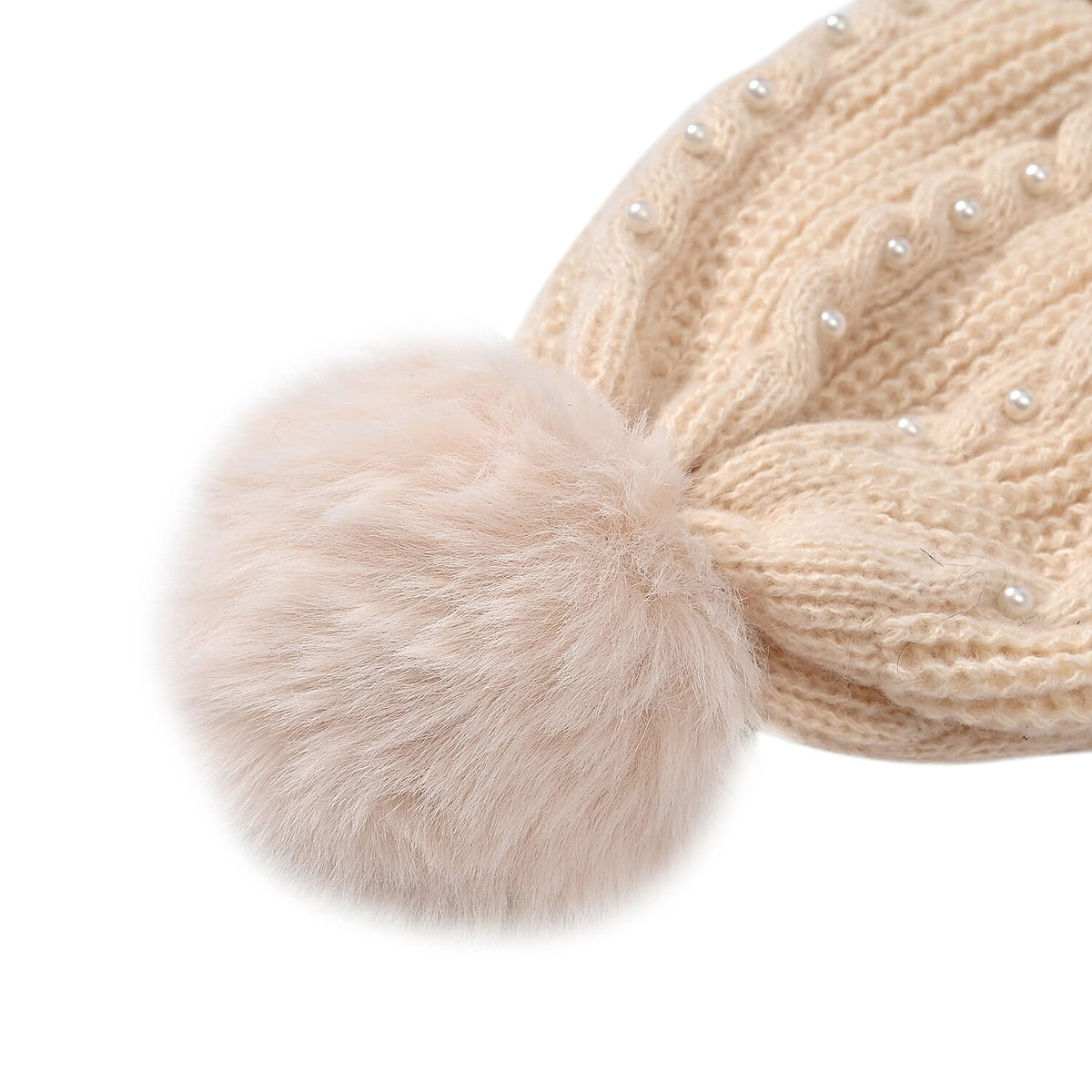 Cuff Beanie with Faux Pearl (22 x 21cm) - White V32620115 5