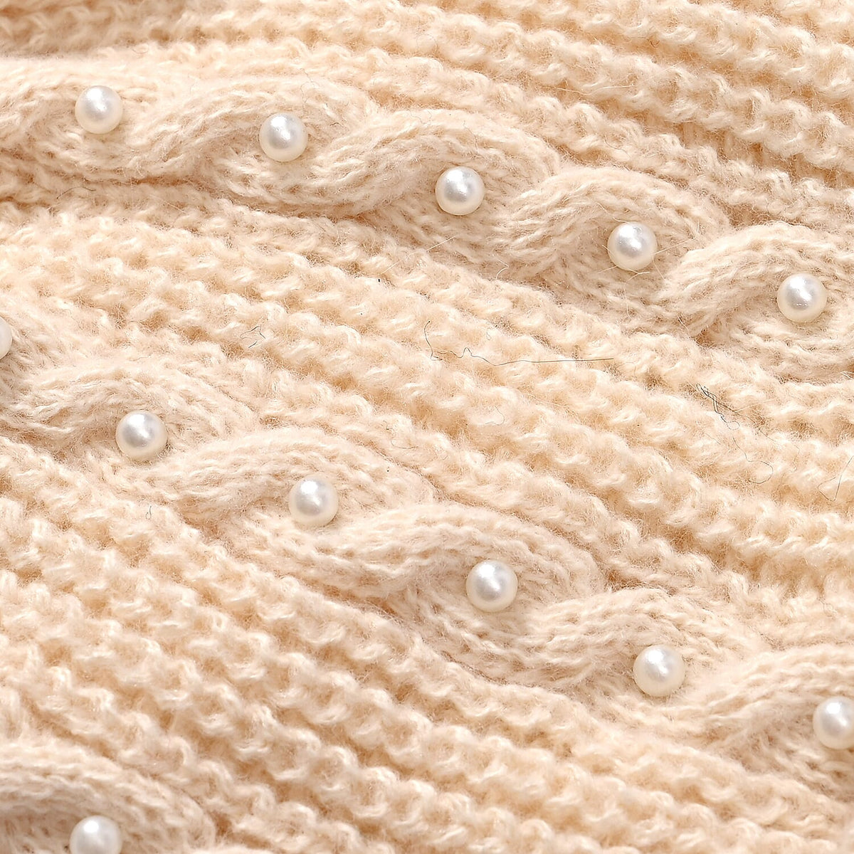Cuff Beanie with Faux Pearl (22 x 21cm) - White V32620115 6