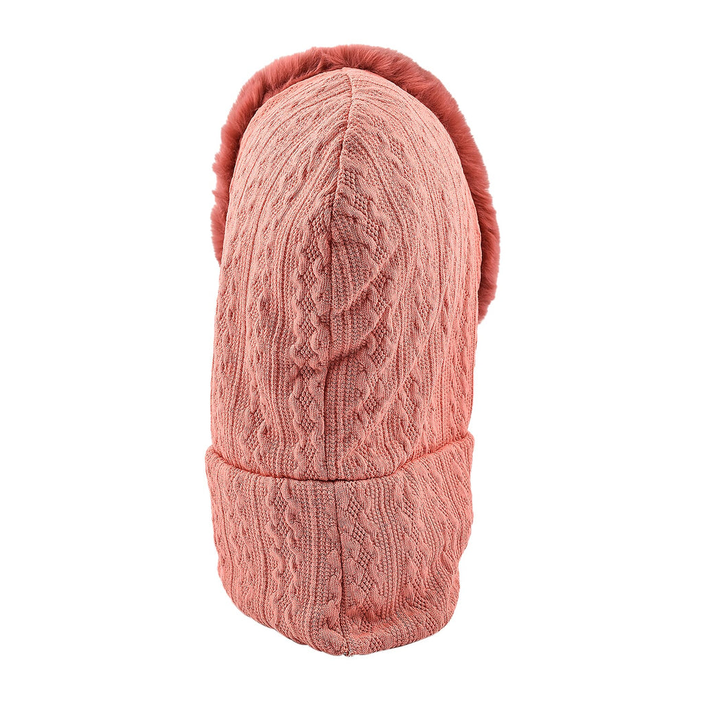 Super Soft Beanie Hat Scarf - Peach