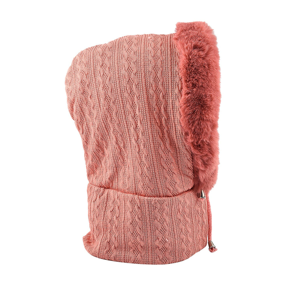 Super Soft Beanie Hat Scarf - Peach