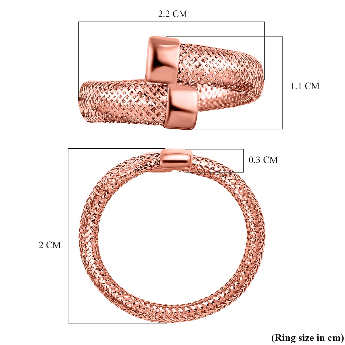 9K Rose Gold Adjustable Ring (Size Medium) (Size K To P) 7181955 4