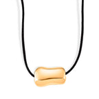 Bean Shape Adjustable Necklace (Size 28-32) in Yellow Gold Tone