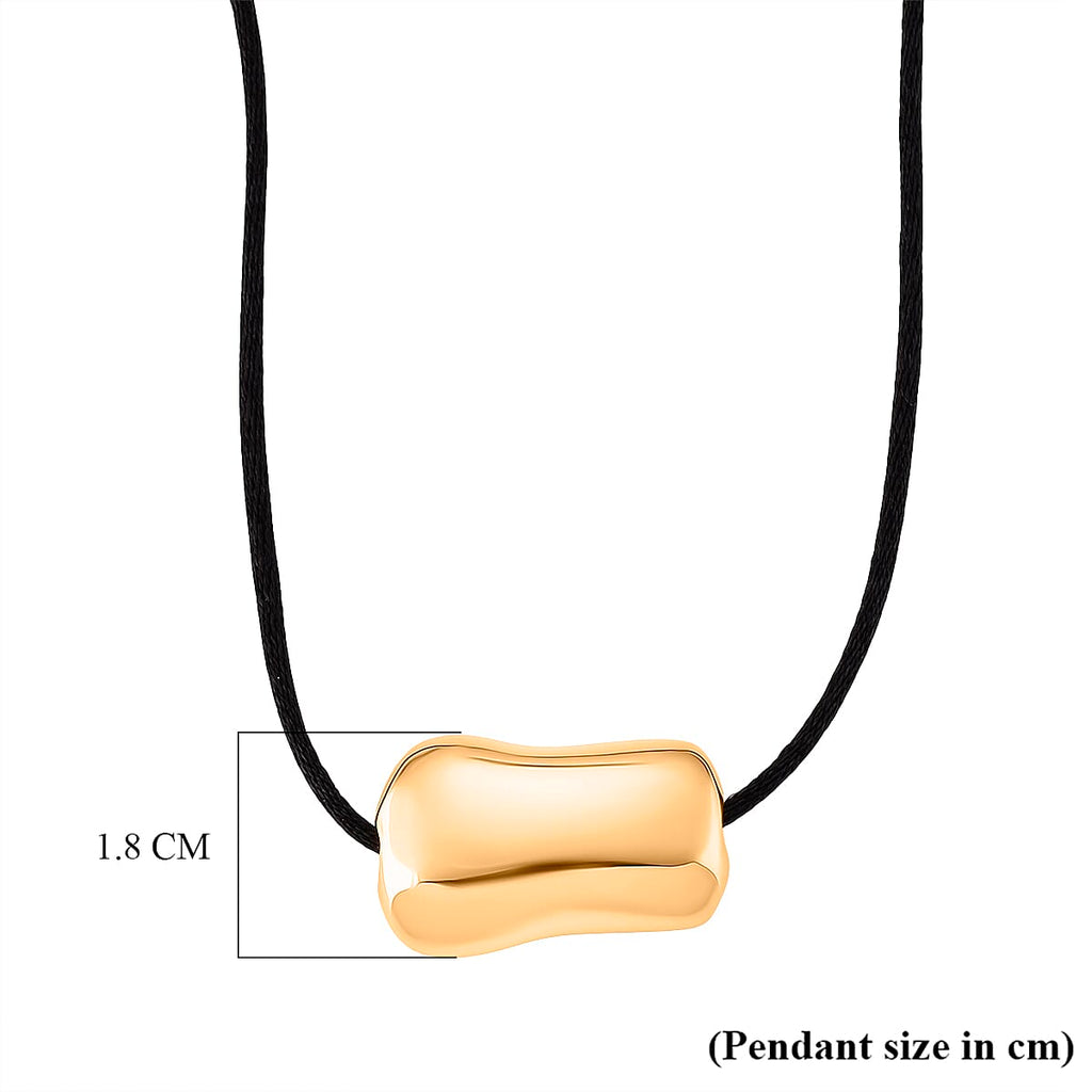 Bean Shape Adjustable Necklace (Size 28-32) in Yellow Gold Tone