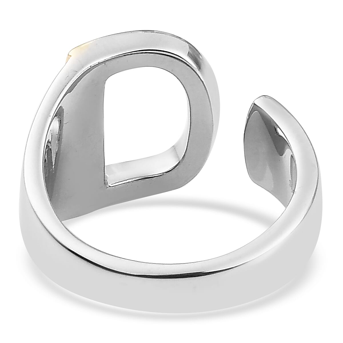 Personalised Engravable Initial D Ring in Yellow Gold Tone 7785395 3