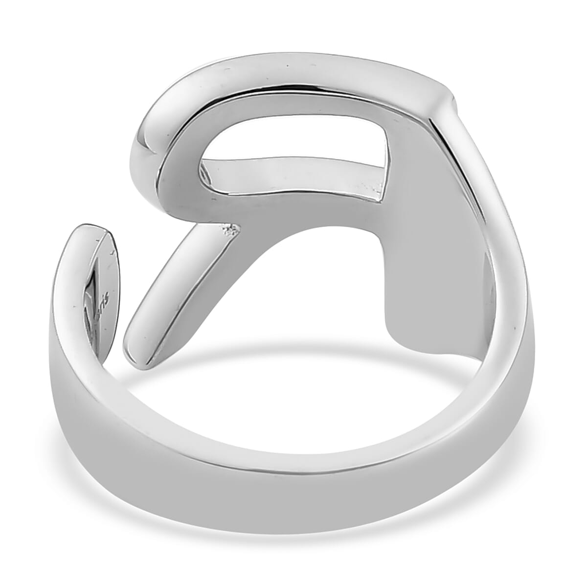 Personalised Engravable Initial R Ring in Yellow Gold Tone 7785508 4