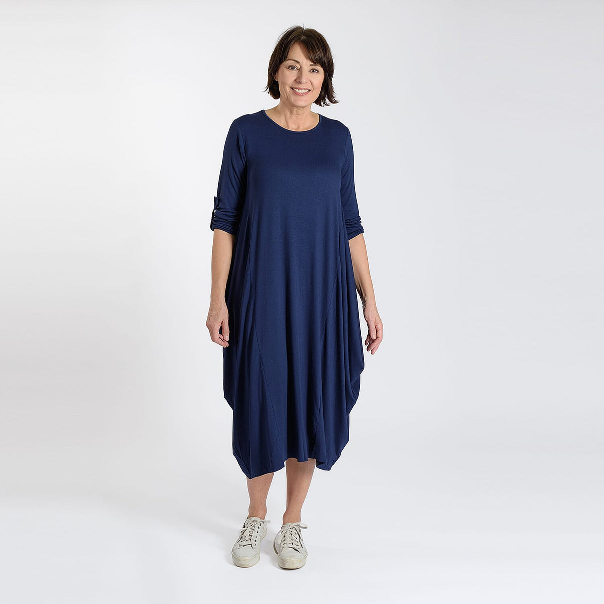 Adjustable Sleeve Jersey Parachute Dress - One Size (8 to 18) - Navy 7416135 5