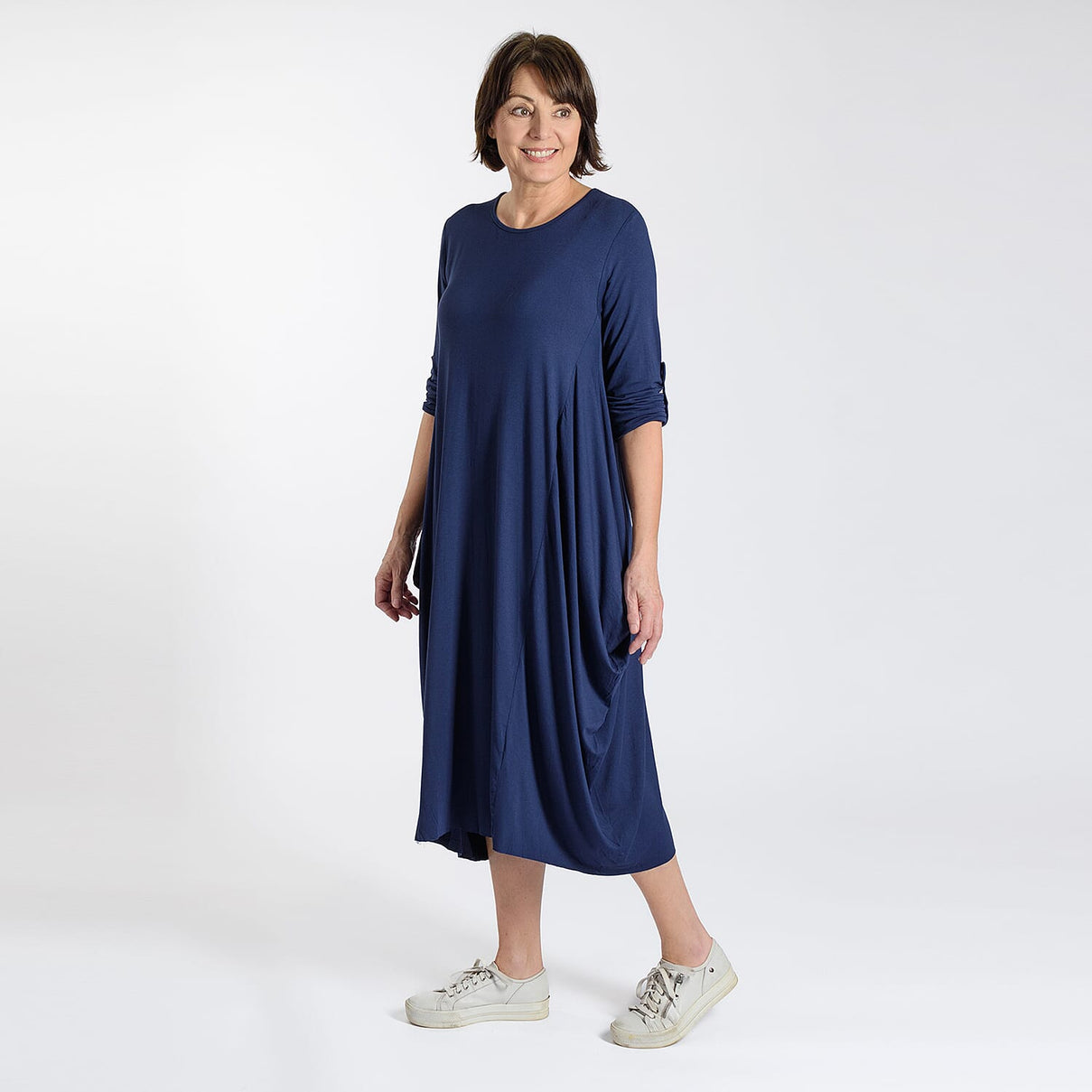 Adjustable Sleeve Jersey Parachute Dress - One Size (8 to 18) - Navy 7416135 6
