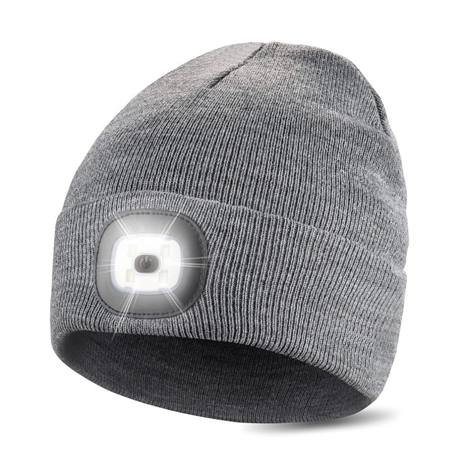 Adult Beanie Hat with Head Torch - Grey V32359556 0