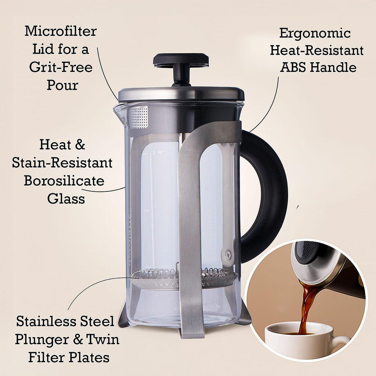 Aerolatte 7-Cup French Press CafetiÃ¨re - Classic Coffee Maker for Rich, Smooth Brews 7831122 1
