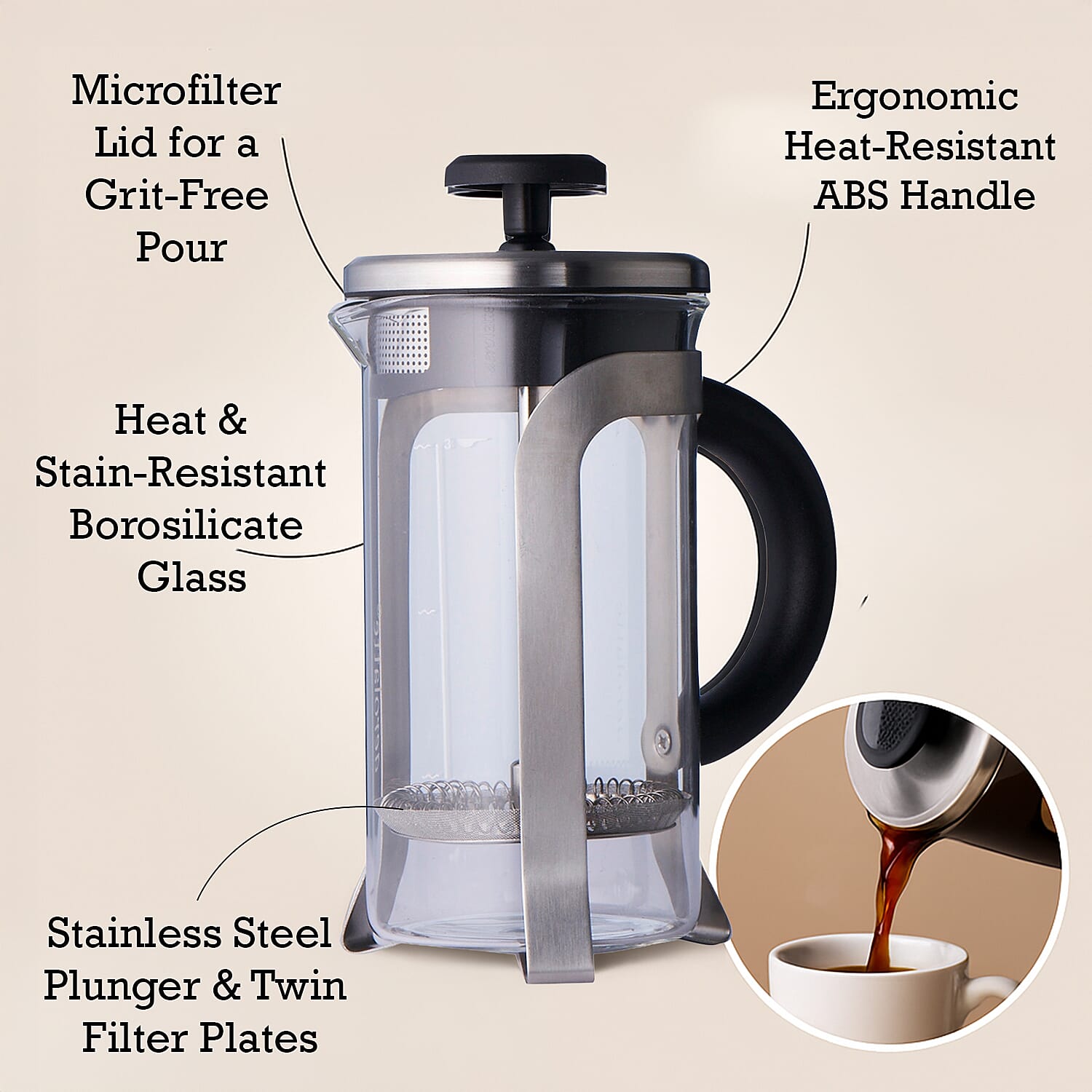 Aerolatte 7-Cup French Press CafetiÃ¨re - Classic Coffee Maker for Rich, Smooth Brews 7831122 1