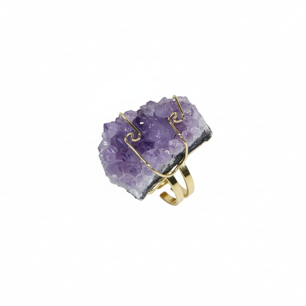 African Amethyst Adjustable Ring in Yellow Gold Plated 20.00 Ct. 8261955 0