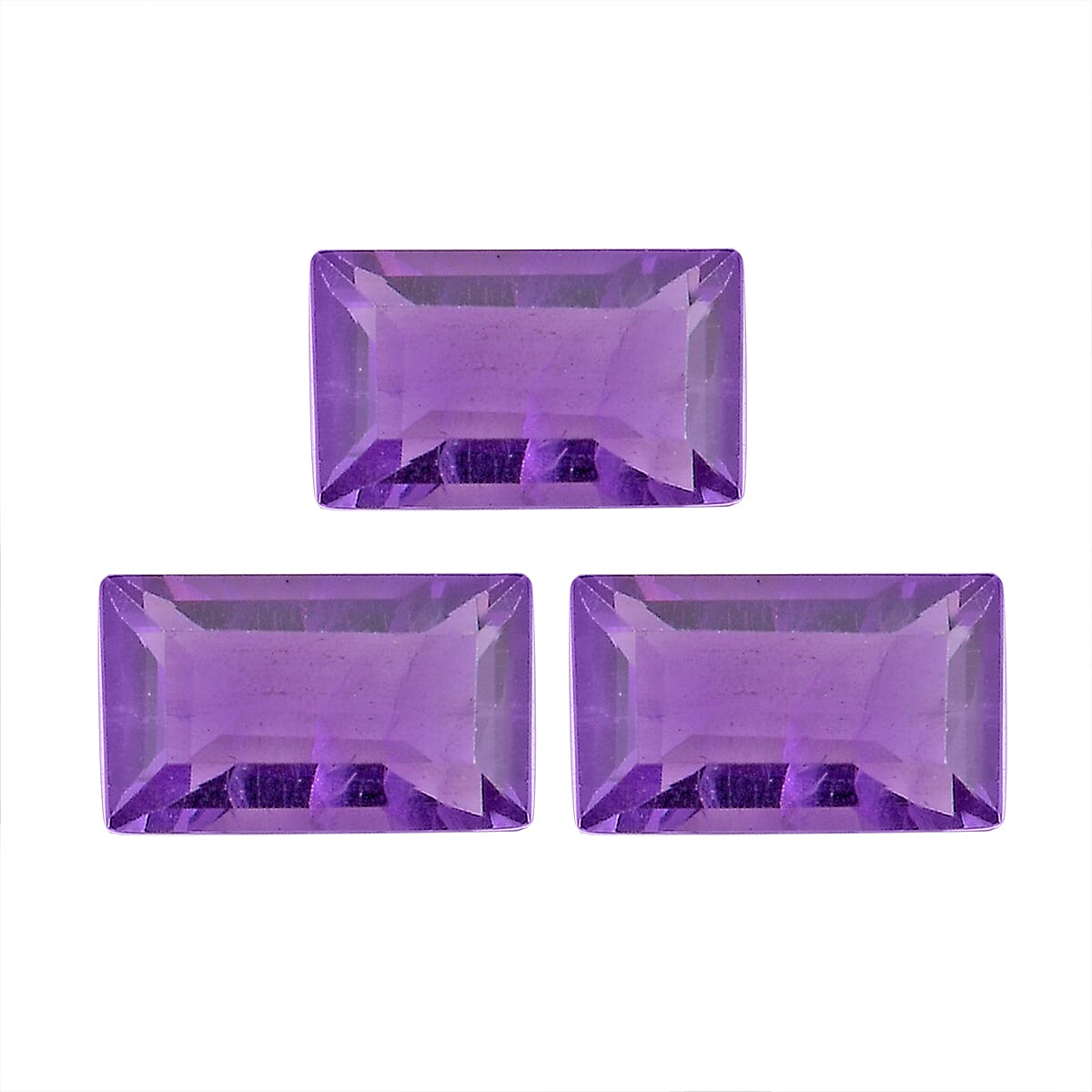 Set of 3 African Amethyst Loose Gemstones in Baguette Shape 0.71 Ct. 8063541 0