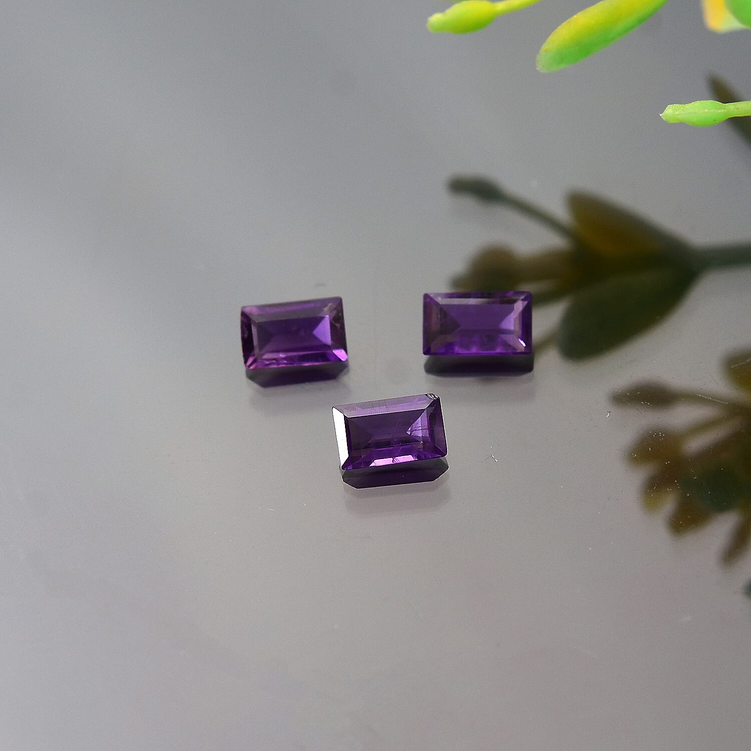 Set of 3 African Amethyst Loose Gemstones in Baguette Shape 0.71 Ct. 8063541 2