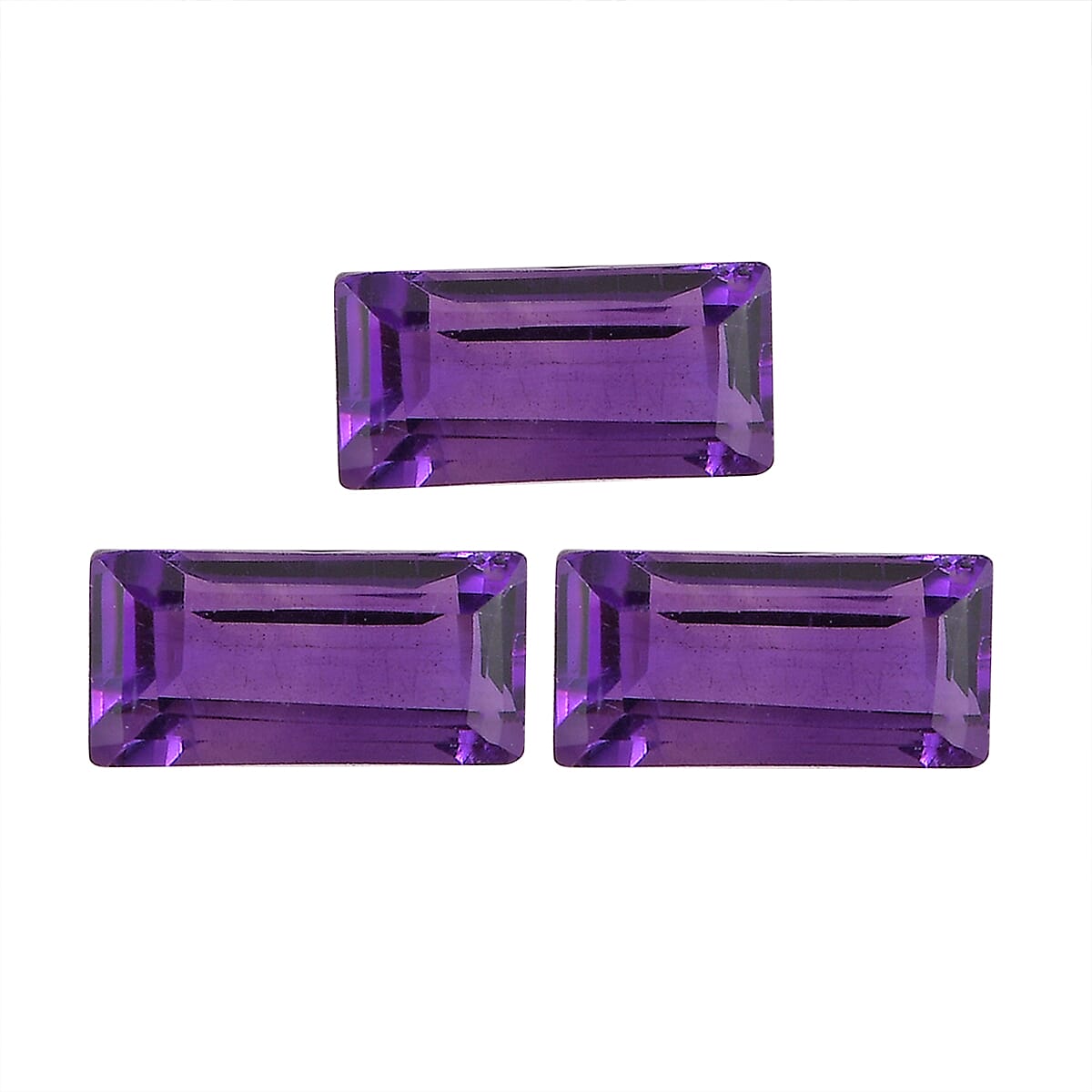 Set of 3 African Amethyst Loose Gemstones in Baguette Shape 0.91 Ct. 8063549 0