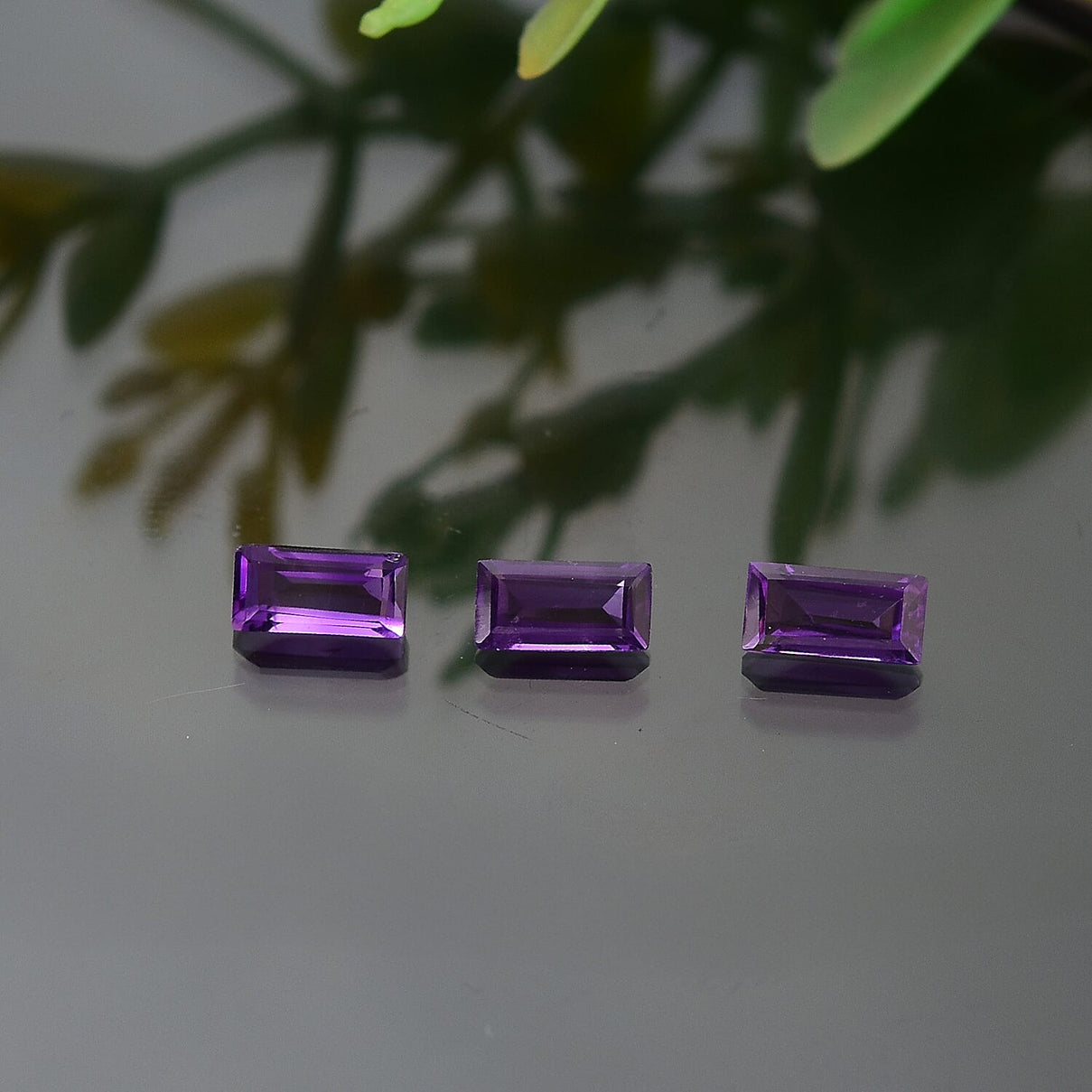 Set of 3 African Amethyst Loose Gemstones in Baguette Shape 0.91 Ct. 8063549 2