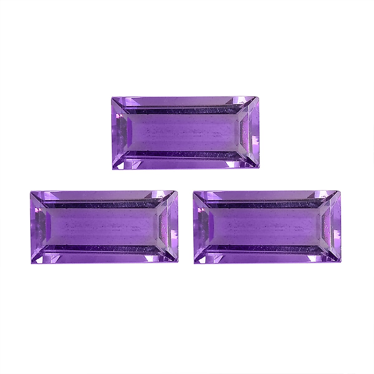 Set of 3 African Amethyst Loose Gemstones in Baguette Shape 0.97 Ct. 8063550 0