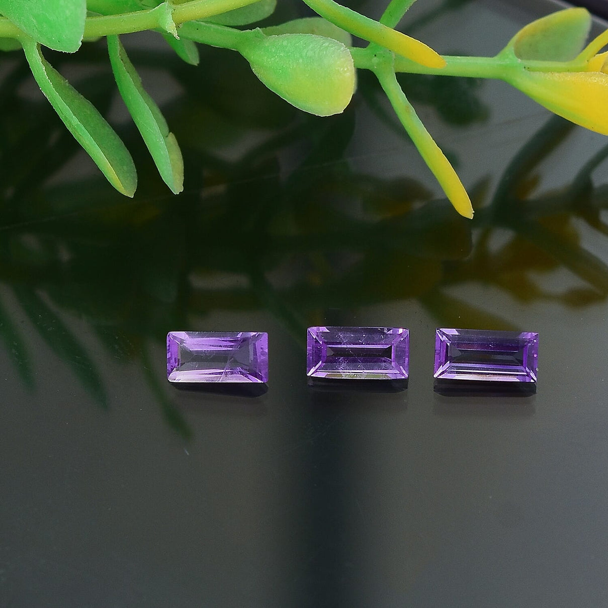 Set of 3 African Amethyst Loose Gemstones in Baguette Shape 0.97 Ct. 8063550 2