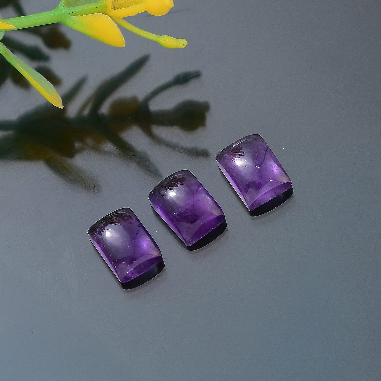 Set of 3 African Amethyst Loose Gemstones in Baguette Shape 2.96 Ct. 8063551 1