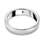 Amethyst Band Ring in Platinum Overlay Sterling Silver