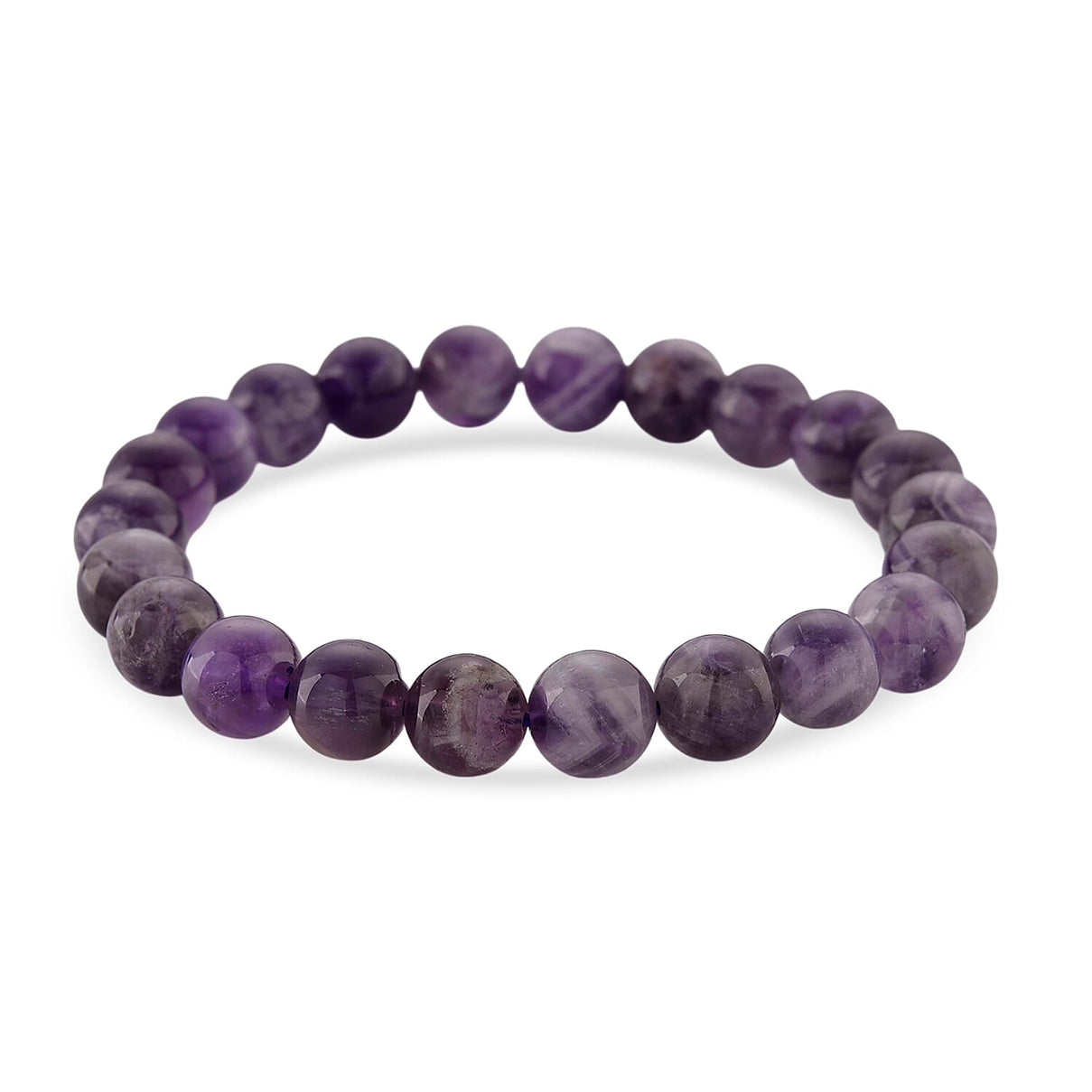African Amethyst Beads Stretchable Bracelet (Size 7-7.7) 120.00 Ct. 8438875 0