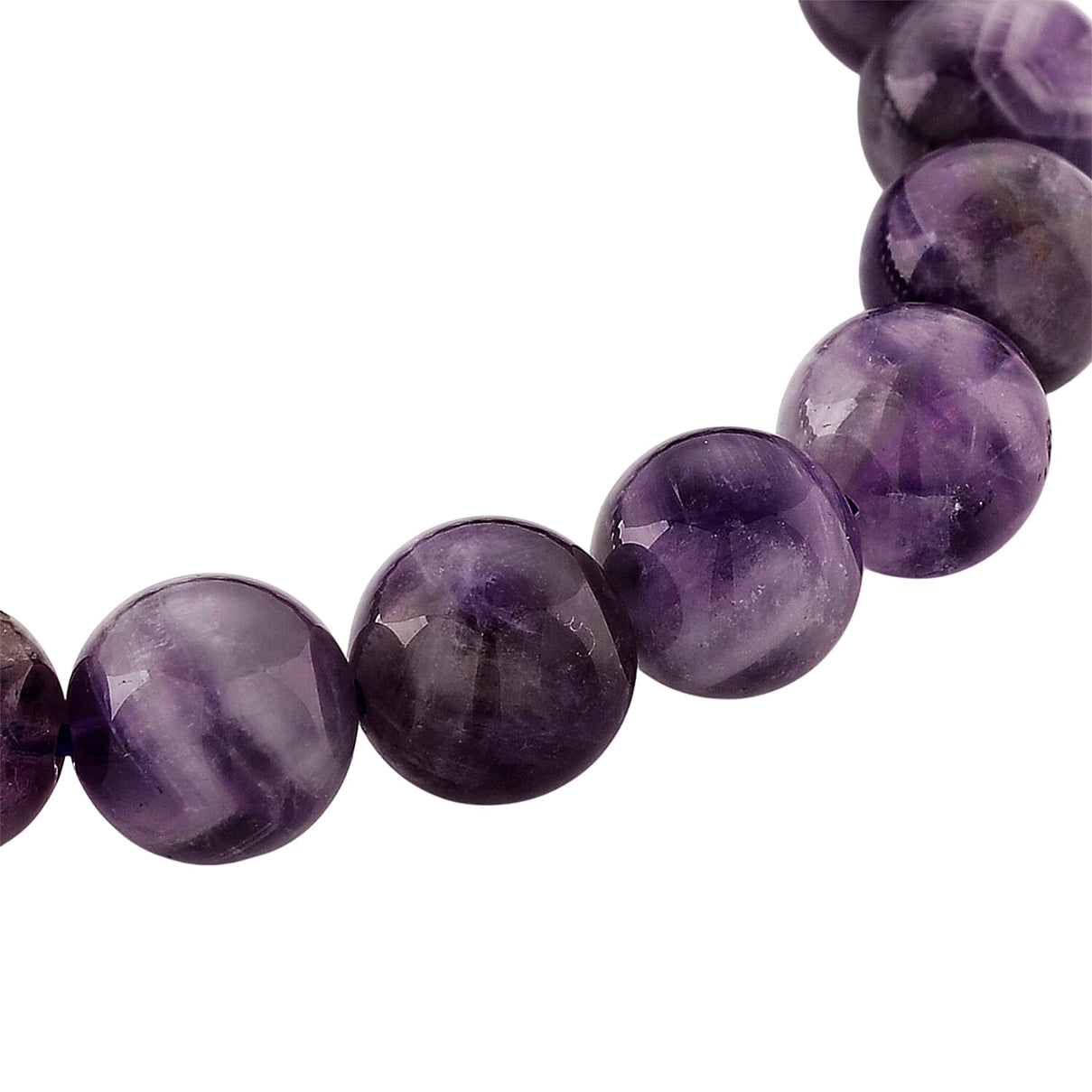 African Amethyst Beads Stretchable Bracelet (Size 7-7.7) 120.00 Ct. 8438875 4