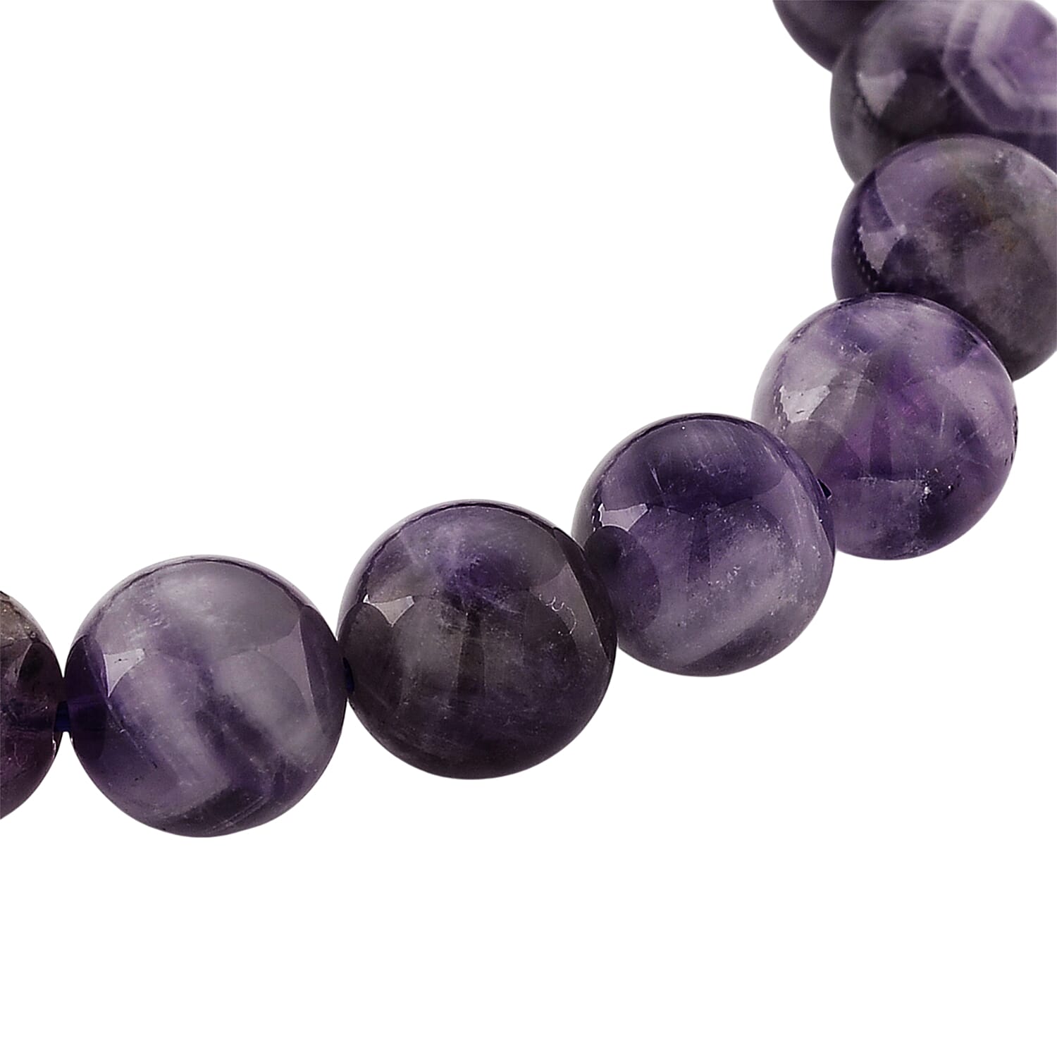 African Amethyst Beads Stretchable Bracelet (Size 7-7.7) 120.00 Ct. 8438875 4