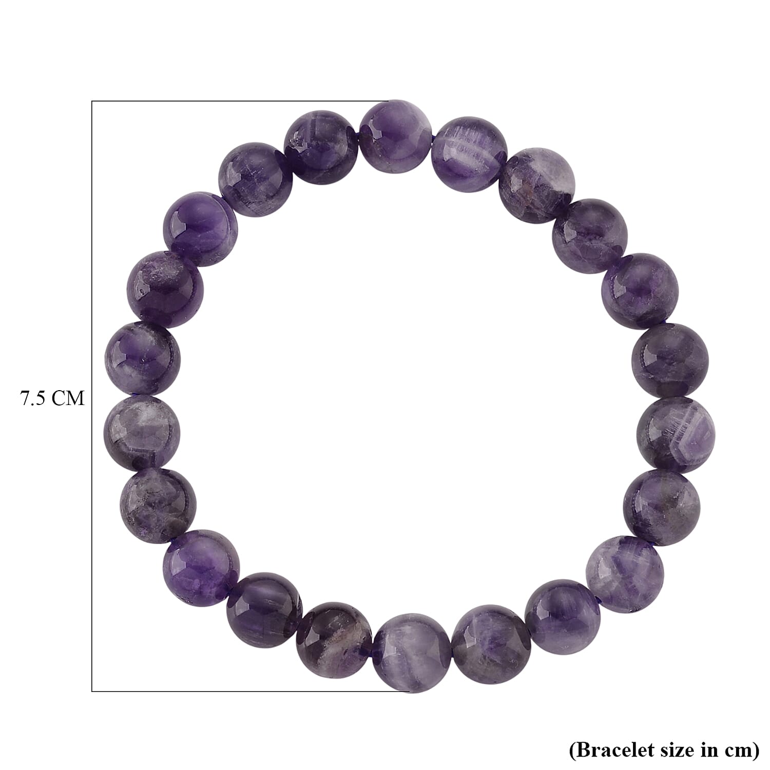 African Amethyst Beads Stretchable Bracelet (Size 7-7.7) 120.00 Ct. 8438875 5
