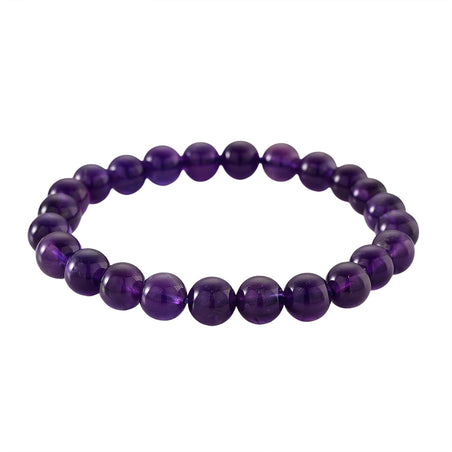 African Amethyst Beads (9-10MM) Stretchable Bracelet (Size 7-7.5) 93.00 Ct. 8438879 1